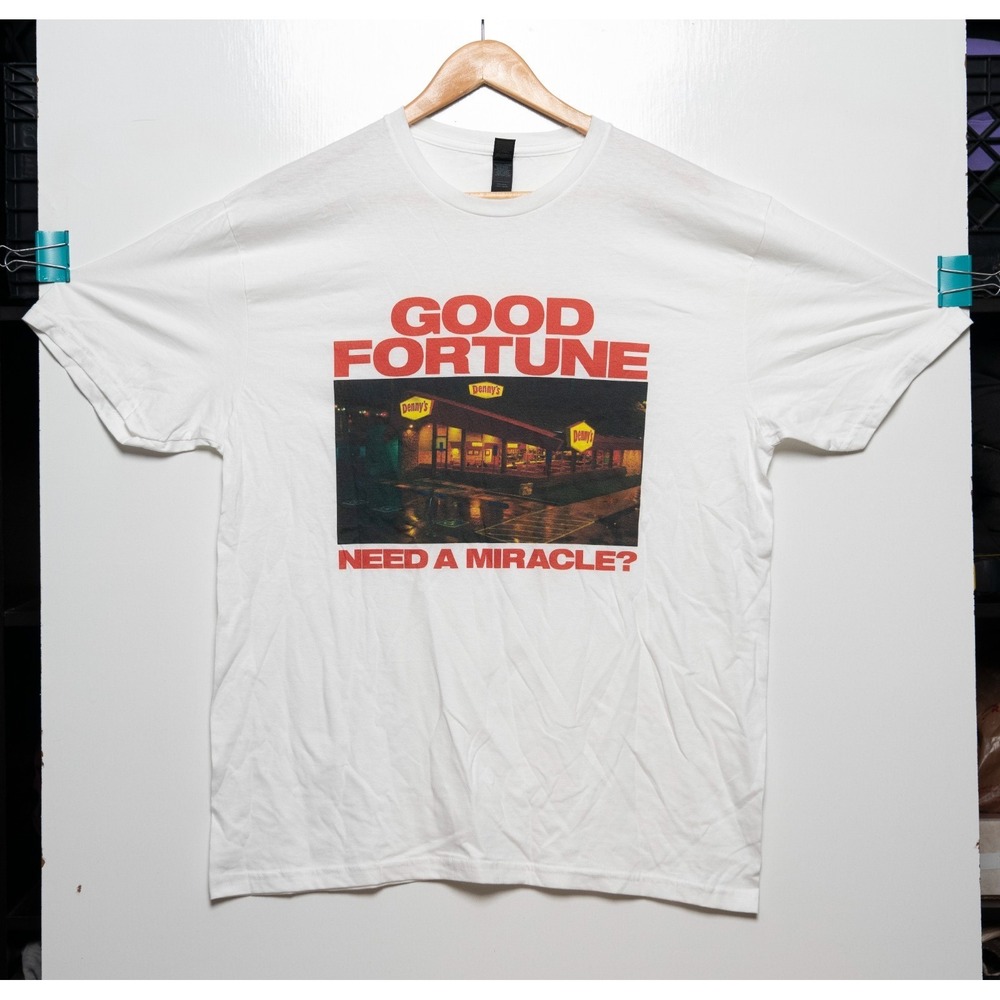 Good Fortune Movie Promotional T-Shirt Keanu Seth Rogen Aziz Ansari White Size L